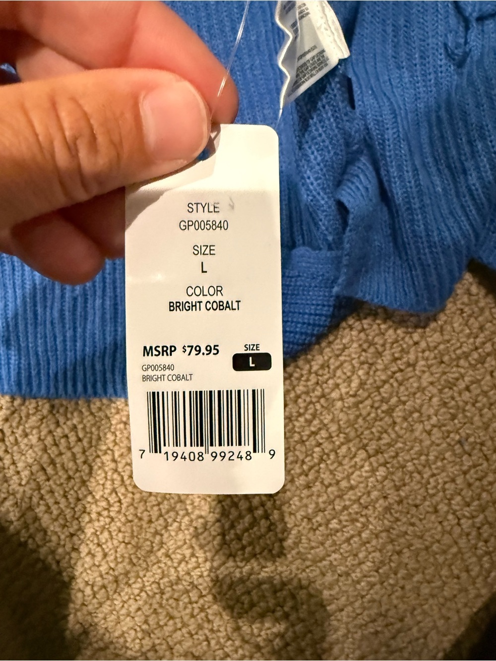 GAP Blue Ribbed Open-Front Cardigan - Picture 2 of 3